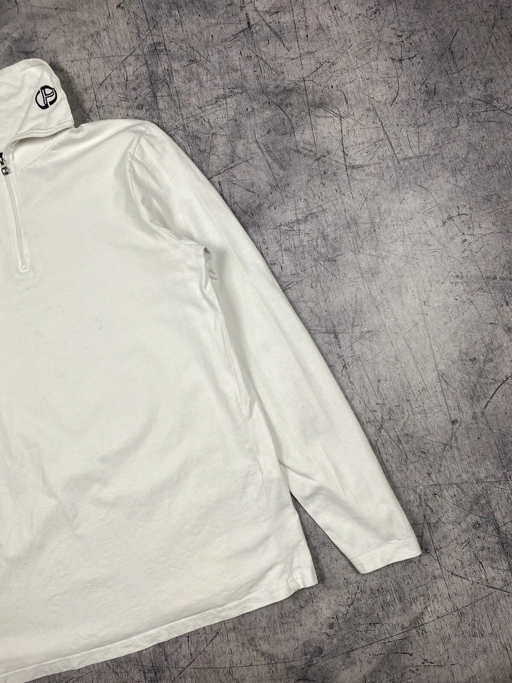 Sergio Tacchini Retro Herren Zip Neck Sweatshirt Pullover Weiß Herren Größe X... - Bild 3 von 4