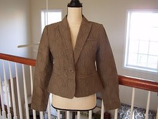 Simply Vera Vera Wang Women's S Jacket / Blazer Brown Long Sleeve Pockets NWOT