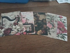 5X NOSTALGIC/VINTAGE SHEETS FOR SCRAPBOOKING/JOURNALS NEW CIRCA 13X9CM (VIN1539)