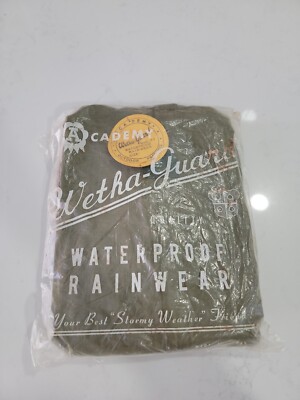 Wetha Guard Men's Rainwear Jacket Coat  Academy Broadway Corp Sz Small NWT Stiff