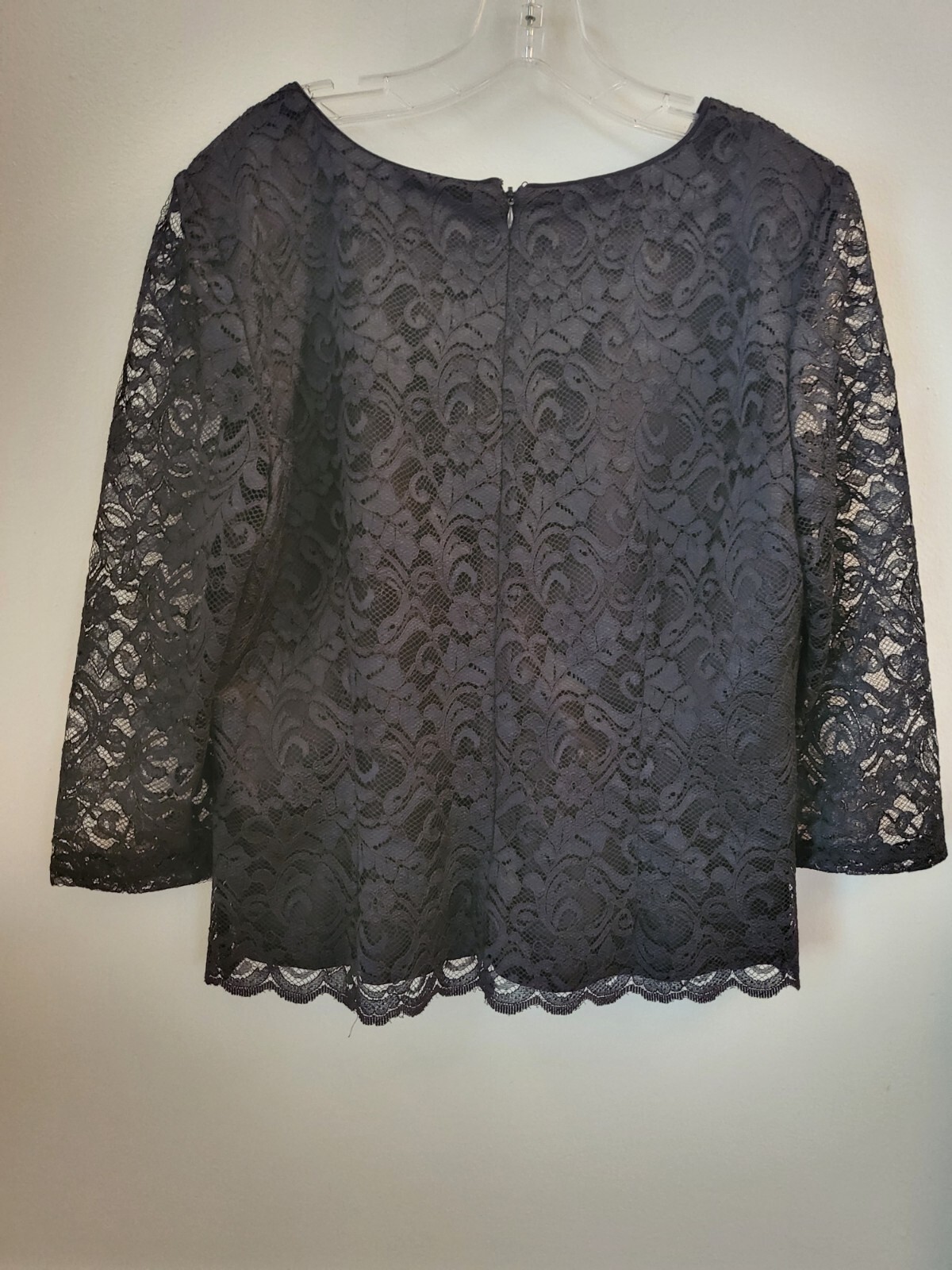 VIRGO BLACK LACE TOP, LINED WITH BACK ZIPPER, SIZE 14 | eBay