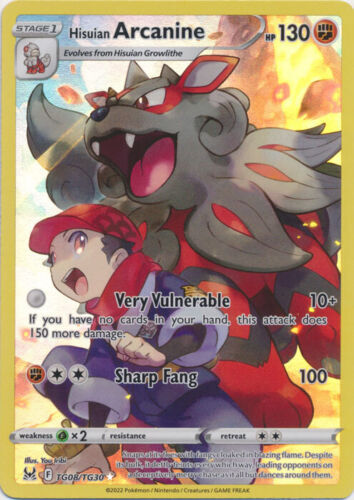 Hisuian Arcanine - TG08/TG30 Ultra Rare Lost Origin NM Pokemon TCG
