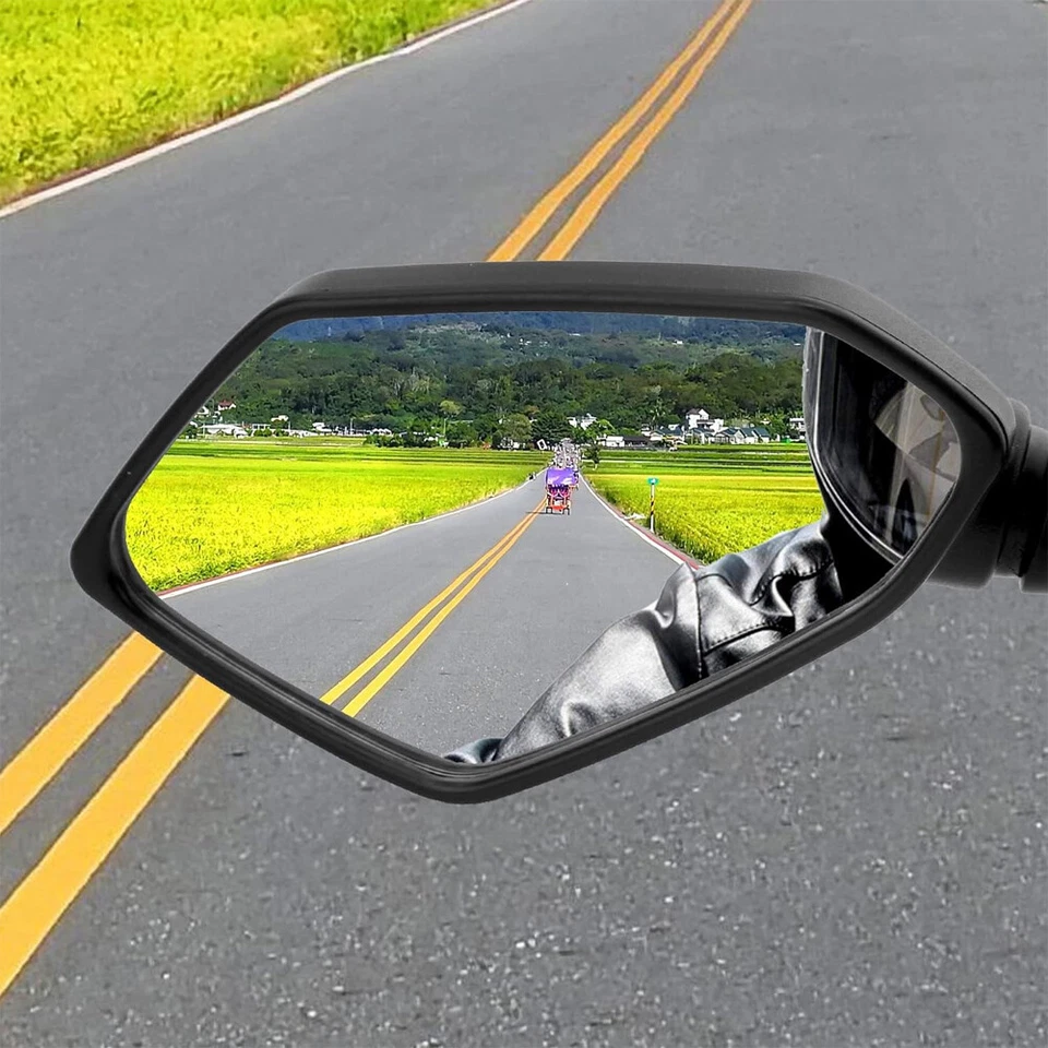 Left + Right BLK Rearview Mirrors For Kawasaki Ninja 650R Ninja1000 Z1000SX ER6F - Imagem 2 de 4