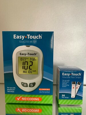 Easy Touch Blood Glucose Test Strips 50 CT PLUS METER EXP 05/2027 FREE SHIPPING 