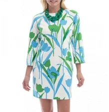 NWT WOMENS ELIZABETH MCKAY VILLAGE BLUE GREEN WILD TULIP SIZE 6 STYLE 5223 DRESS