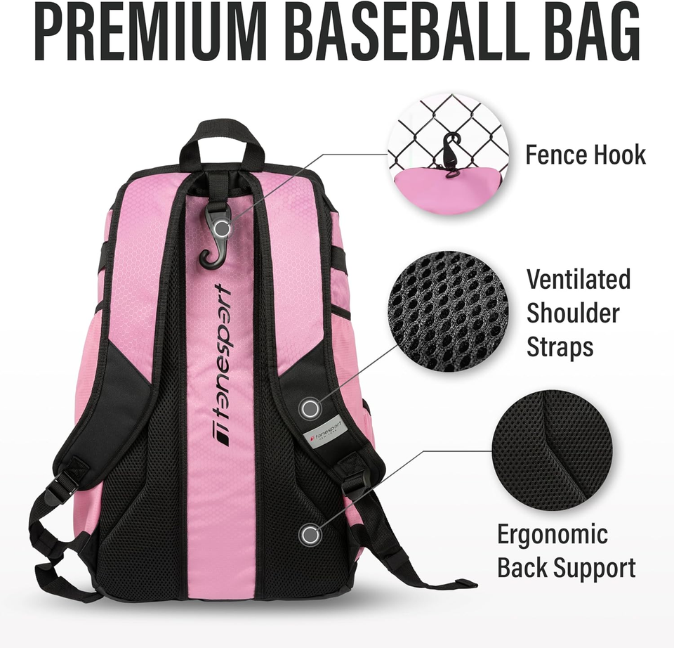 Baseball Bag Backpack for Baseball, Softball, Tball Adults & Youth