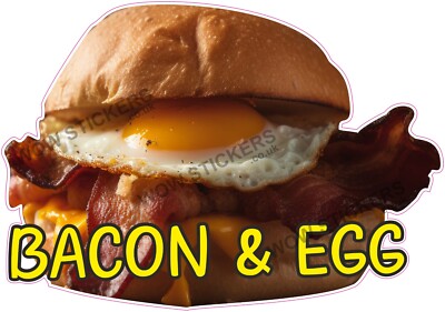 Bacon & Egg Roll with text sticker trailer cafe shop van decal (choose ...