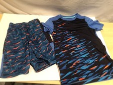 Champion Boys MEDIUM 8/10 Blue Athletic Shirt w Matching SMALL 6/7 Shorts