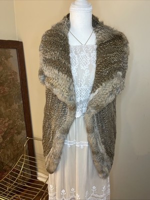 Calypso St Barth Rabbit Fur Vest Jacket Brown Real Fur Luxe Boho XS
