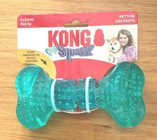 KONG Dental Squeezz Bone MEDIUM Treat Stuffable Teeth Cleaning Dog Chew toy