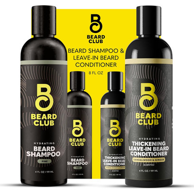 Beard Wash and Conditioner Set   Facial Hair Shampoo & Leave-In Conditioner for