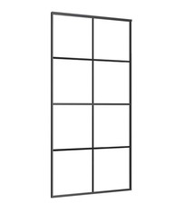 Berkfield Sliding Door Aluminium and ESG Glass 102.5x205 cm Black Frosted