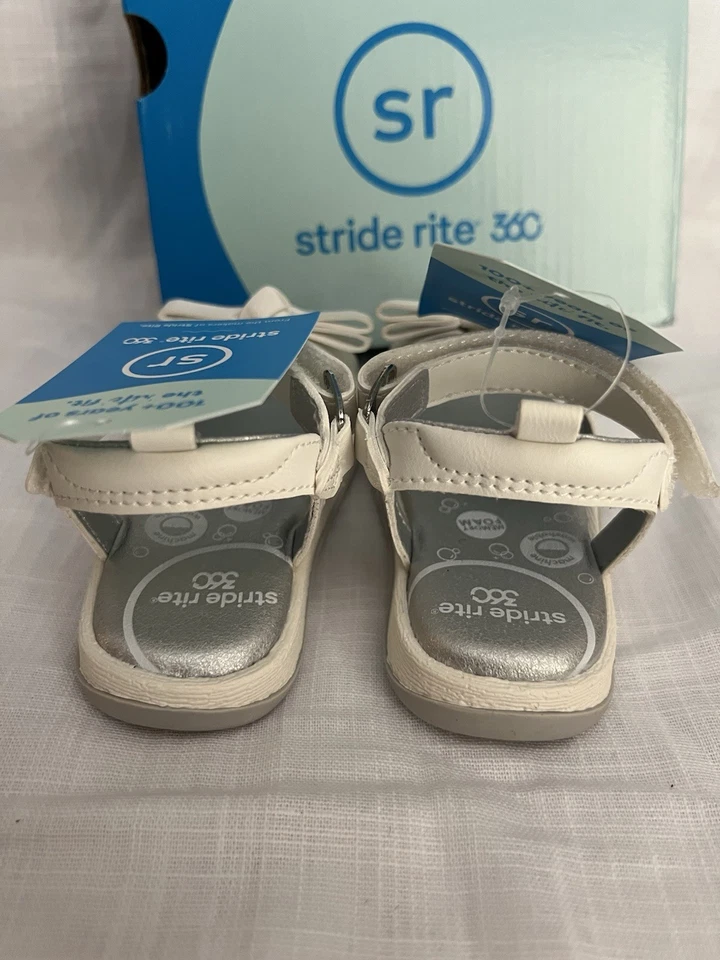 STRIDE RITE 360 Delilah Sandalias Blancas Zapatos Niña EE. UU. Talla 5M Foto 3 de 4