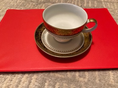 KAHLA Porzellan DDR Sammelgedeck Kaffeetasse + Teller mit Golddekor