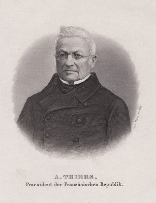 Adolphe Thiers Politiker politician President France Portrait Stahlstich gravure