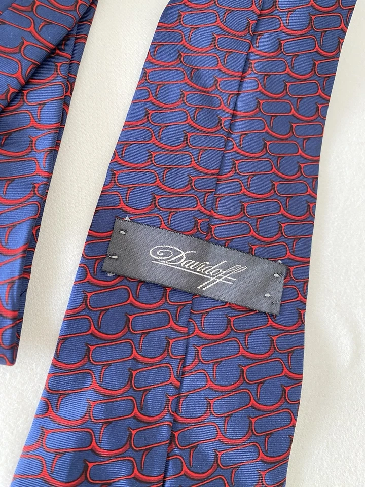 DAVIDOFF. Corbata de lujo de seda azul para hombre. M en Italia. Ex Con Foto 3 de 4