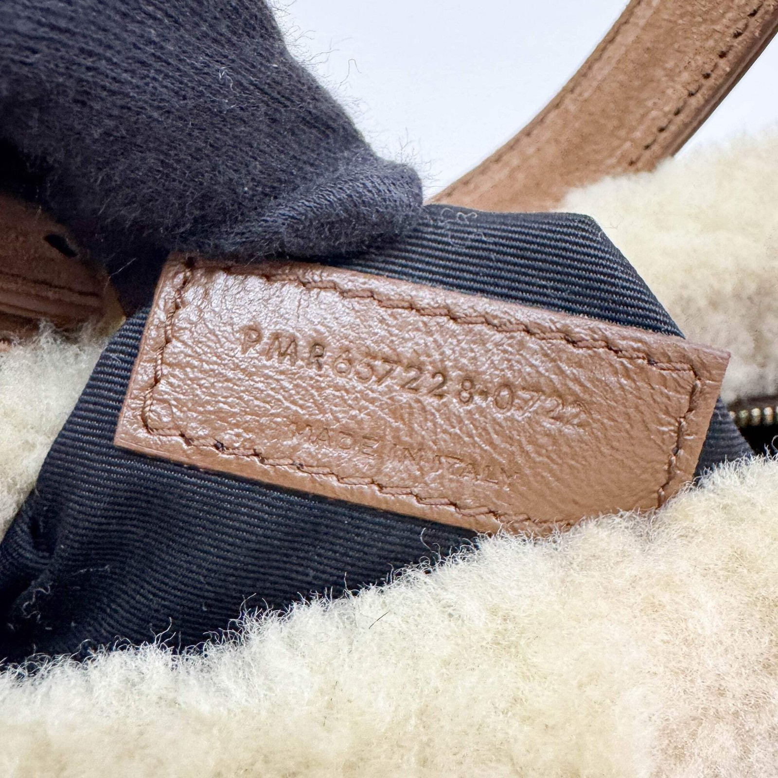 SAINT LAURENT Fur Trim Brown Suede Shoulder Bag thumbnail 18