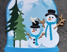 Snowman family Metal Cutting Die Card Making Scrapbooking Winter Holidays Kids