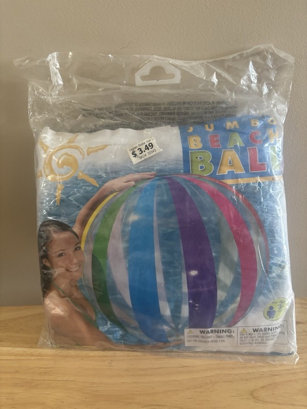 Wet Set Index Striped 42 Inch Beach Ball Sealed New RARE