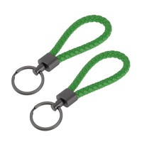 Auto-SchlüSselanhäNger Mit Ring, Leder, Zinklegierung, GrüN, 2Stk