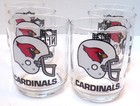 SET OF 6 ARIZONA CARDINALS FOOTBALL ROCK GLASSES NEVER USED REALLY SWEET #1 FAN! — photo 2