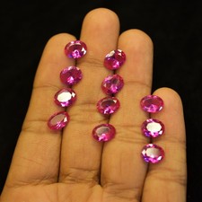9 Pcs 7x5 mm Lot Certified Natural Pink Sapphire Oval Cut Gemstone Free Gift