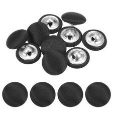 Cover Button Kits 10pcs - Fabric Button Maker Covered - Black - 0.5 IN