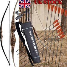 20-70 LBS 54" Traditional Recurve Bow Longbow &Carbon Arrows Set Archery Hunting