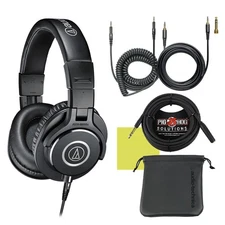 Audio Technica ATH-M40x Professional Studio Monitor Headphone Bundle with