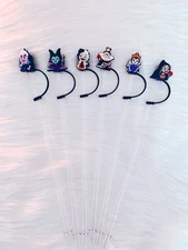6 Pack Disney Villains Straw Toppers For Straws, Tumblers Including Stanley