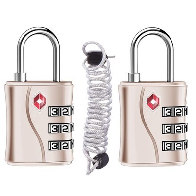 ZHEGE TSA Locks for Luggage, 3 Dial Zipper Travel Lock with Cable (30 in) for...