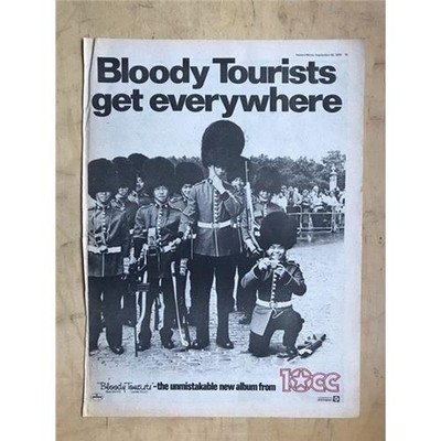 10CC BLOODY TOURISTS (A) POSTER SIZED original music press advert from 1978 - pr