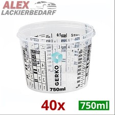 40x 750ml Mischbecher Meßbecher Farbmischbecher mit Skala Autolack 