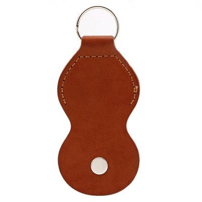 1Pc Brown Faux Leather Guitar Picks Bag Holder Organizer Container Keychain