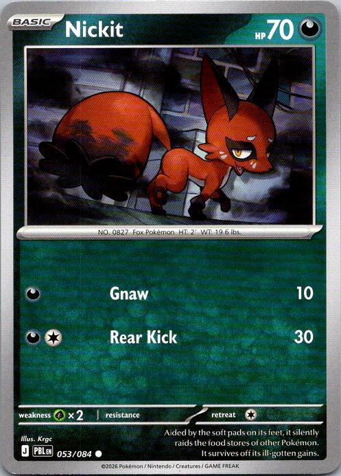 2026 Nickit 053/084 Common Pitch Black Pokemon