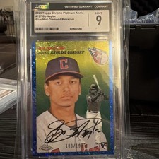 2023 Topps Chrome Platinum Anniversary Bo Naylor Blue Shimmer Auto /199 Rc CGC 9