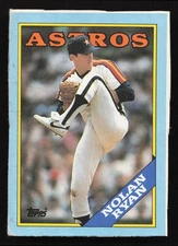 1988 Topps #N Nolan Ryan BOX BOTTOM Hand-Cut Houston Astros