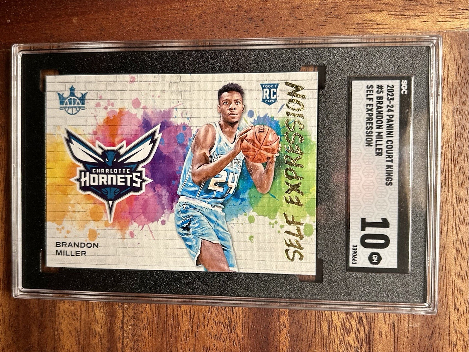 Brandon Miller RC Self Expression Teal, SGC 10 2023-24 Panini Court Kings #5 CLT