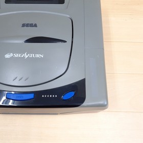 Sega Saturn Console with HORI Fighting Stick 2 controllers & 4 games Japan Gray