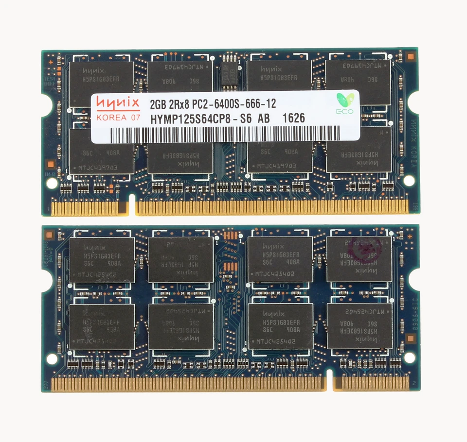 20GB Hynix 10X 2GB 2 GB DDR2 800MHz PC2-6400S 200PIN SO-DIMM Laptop RAM Memory - Image 2 of 4