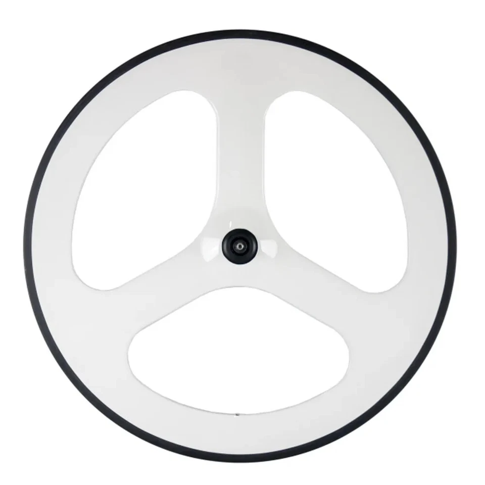 Juego de ruedas de carbono completo de tres radios para bicicleta de carretera 700C cubierta tubular ruedas de 23*70 mm Foto 2 de 4