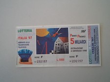 - BIGLIETTO DELLA LOTTERIA NAZIONALE ITALIA '97 - ESTRAZIONE 6 GENNAIO 1998
