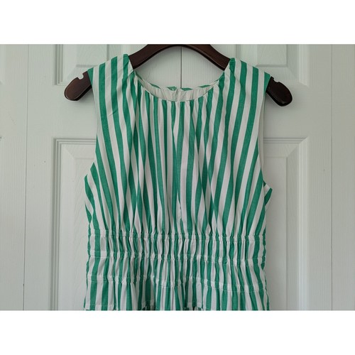 J. Crew Petite Hyacinth Dress Cotton Poplin Size PM Green White Stripe NWT CI933 - Picture 2 of 6