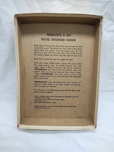 *Missing 2 Dice* 1970 Perquackey The Different Word Game Lakeside Industries - Picture 7 of 11