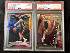 2019 Panini Silver Prizm Tyler Herro #259 RC PSA 10 & Instant Impact PSA 9 #1