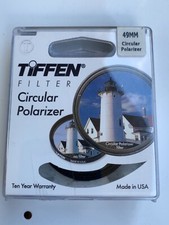 Tiffen 49CP 49mm Filter. Black color. Clean glass