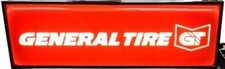 General Tire Gt Lighted Tire Dealer Sign Red White Letters Single Sided Hanging