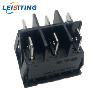 Rocker Switch Black Single Reset 16A/250V 10T85 6Pin Canal R