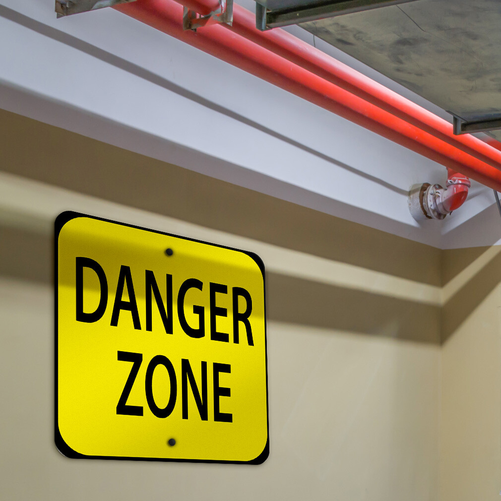 Cartello Allarme Warning Safety Sign ''Dangernon Entri'', 2 Mm, in