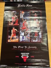 Poster Michael Jordan NBA 1995-96 CHICAGO "BULLS RUN" 35x23 pollici come nuovo.